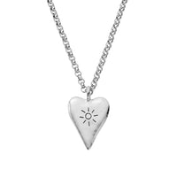 Silver Maxi Heart Necklace with Handwriting