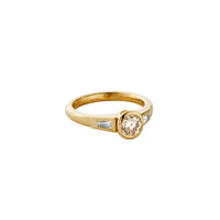 ELARA Gold Champagne Diamond Ring