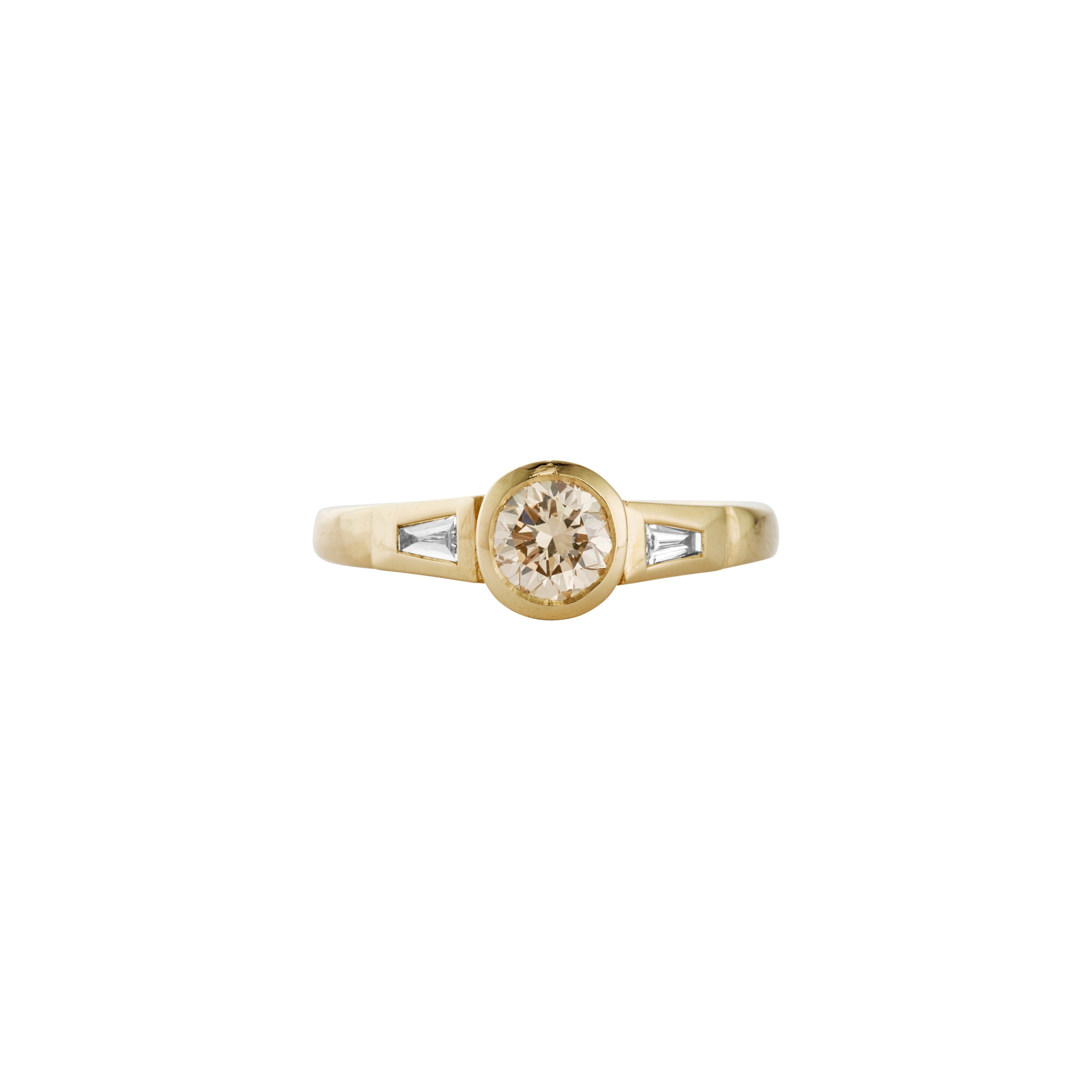 ELARA Gold Champagne Diamond Ring