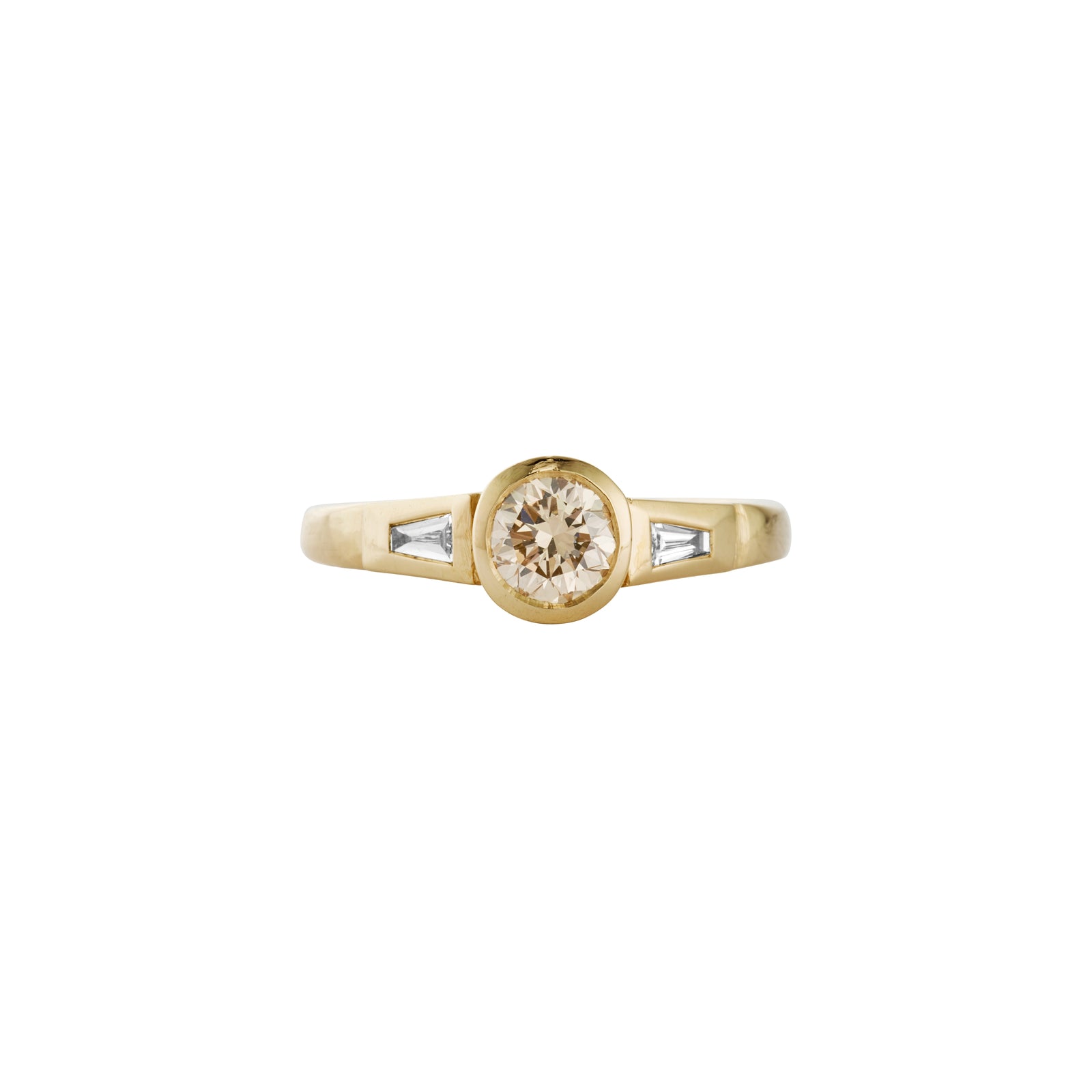 ELARA Gold Champagne Diamond Ring