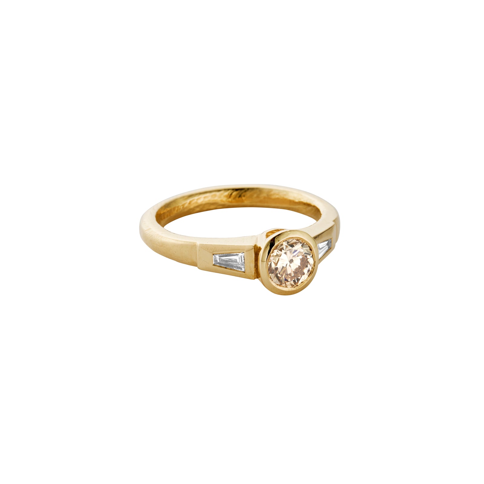 ELARA Gold Champagne Diamond Ring
