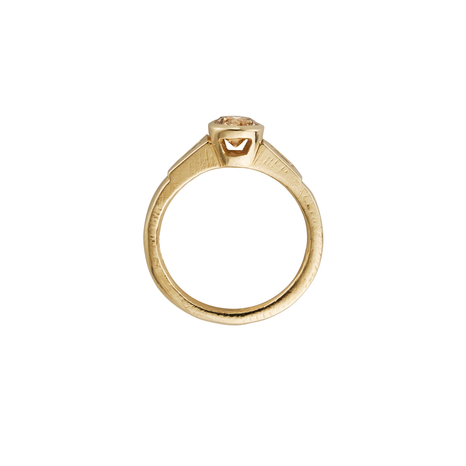 ELARA Gold Champagne Diamond Ring
