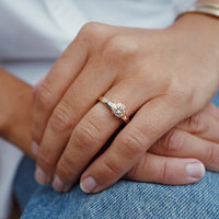 ELARA Gold Champagne Diamond Ring