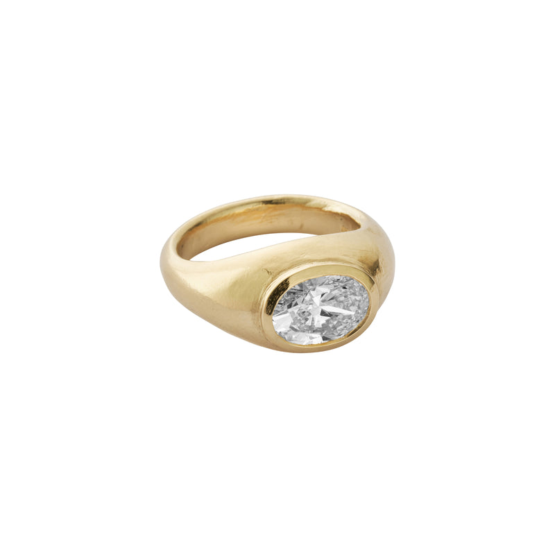 ELETTRA Gold Lab Grown Oval Diamond Ring