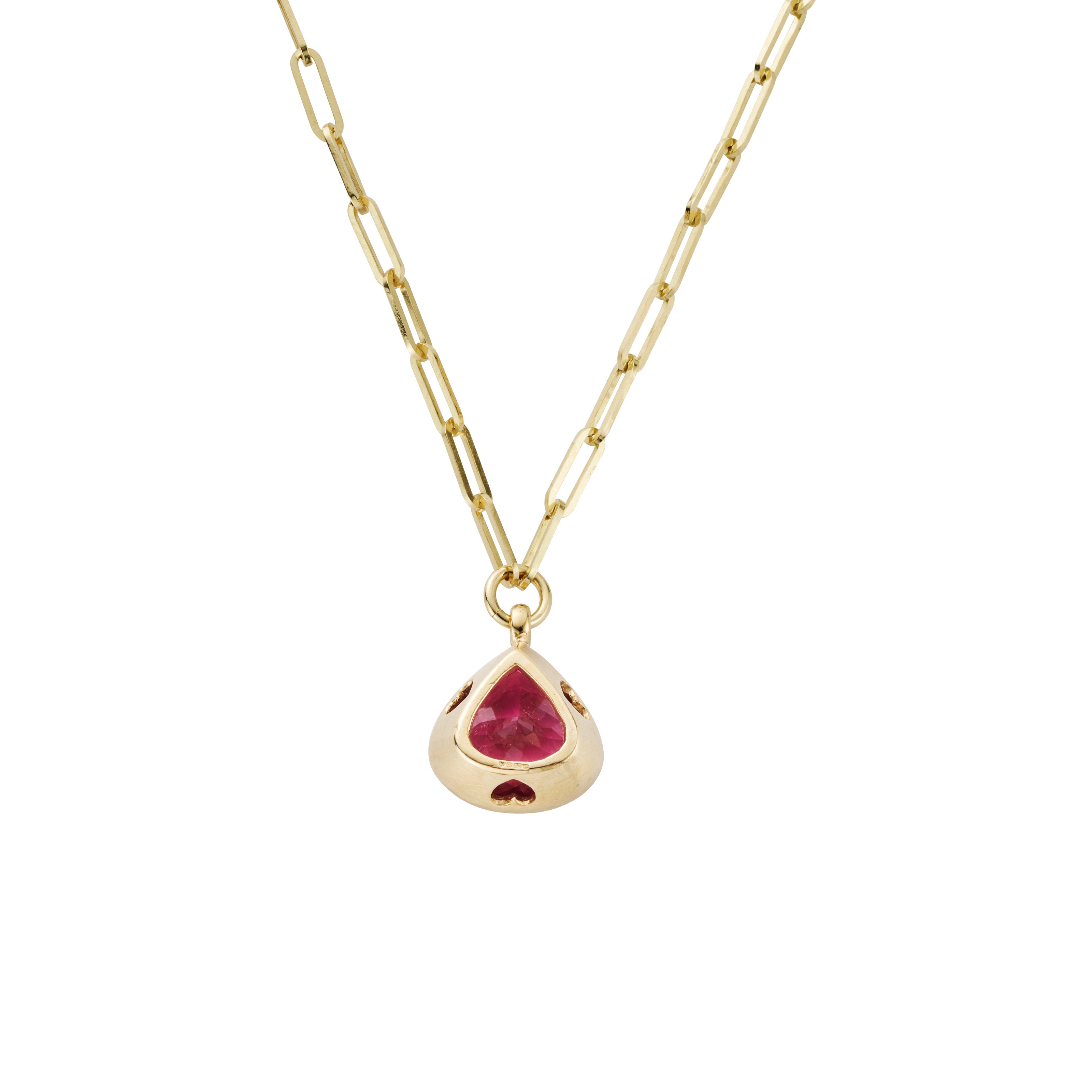 ELODIE Pink Tourmaline Trace Chain Necklace