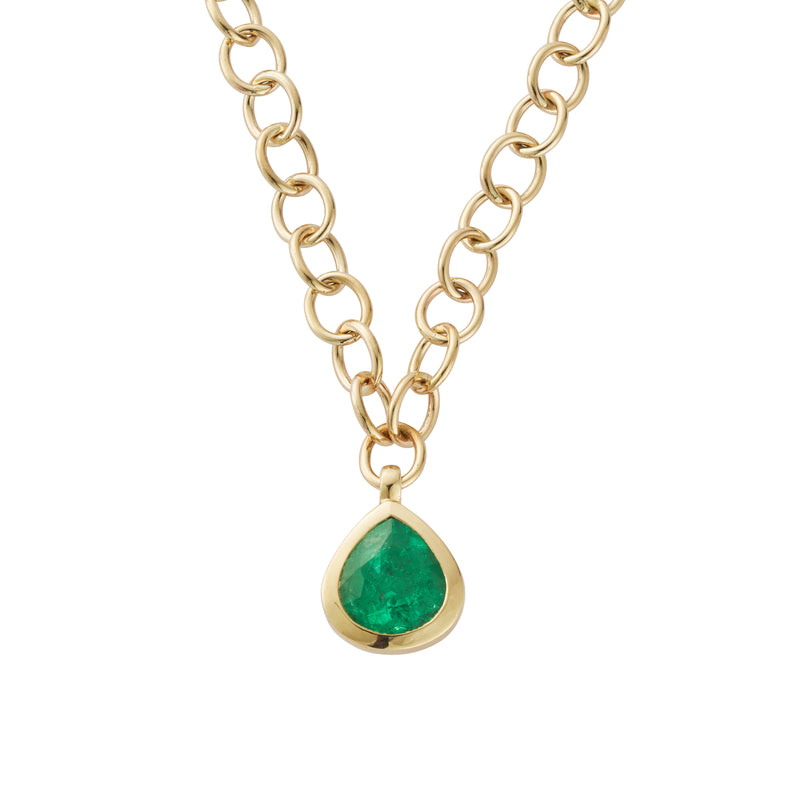 ELOWYNN Gold Pear Emerald Necklace