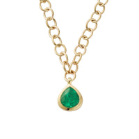 ELOWYNN Gold Pear Emerald Necklace