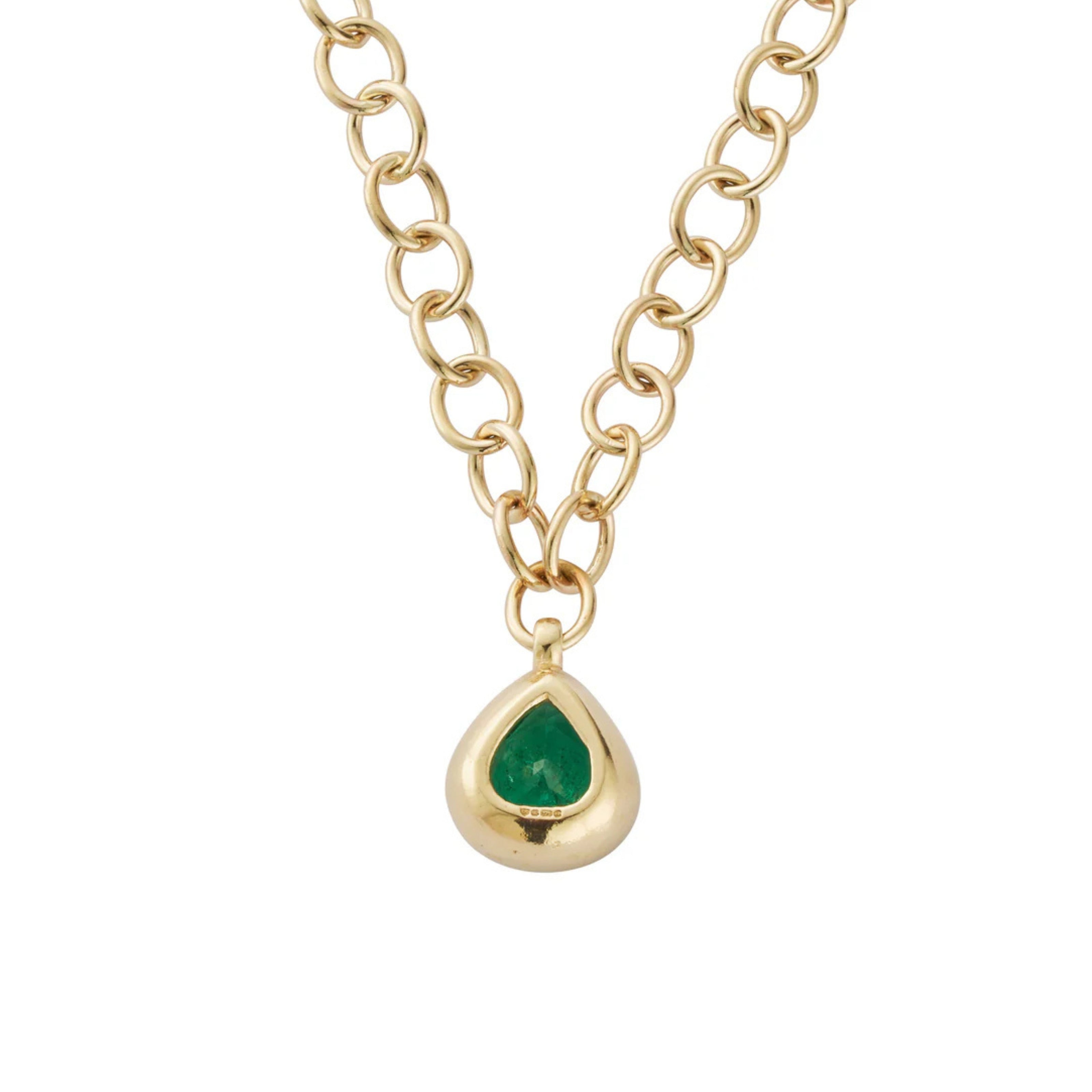 ELOWYNN Gold Pear Emerald Necklace
