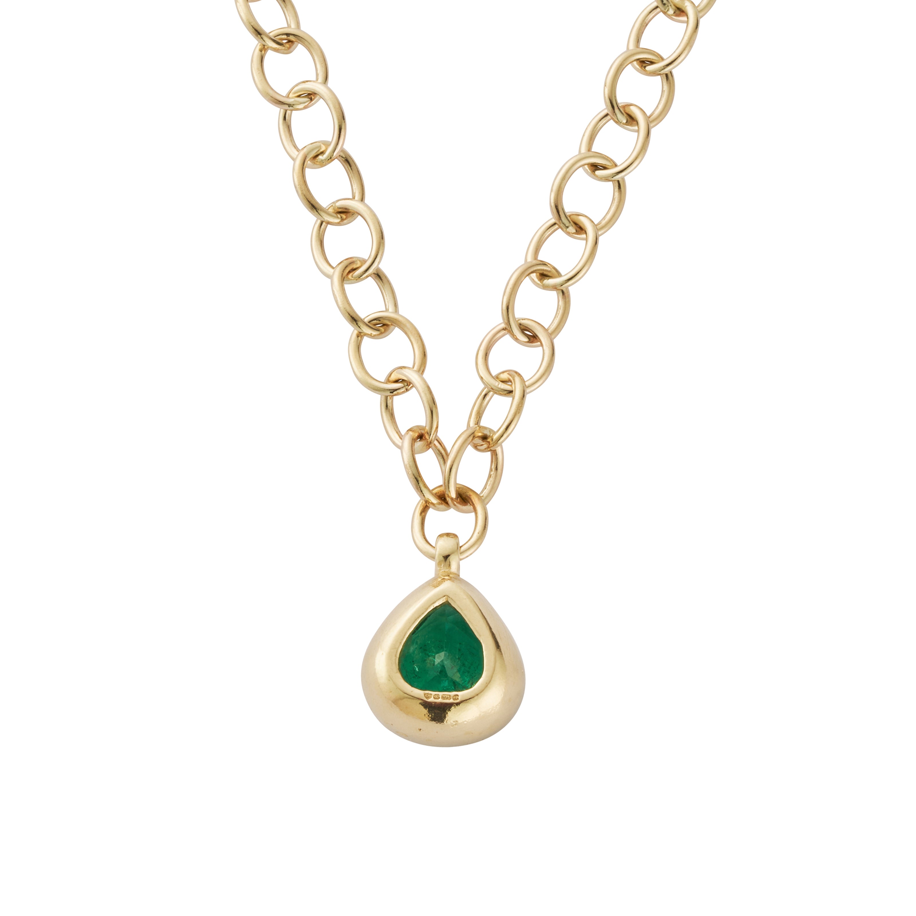 ELOWYNN Gold Pear Emerald Necklace