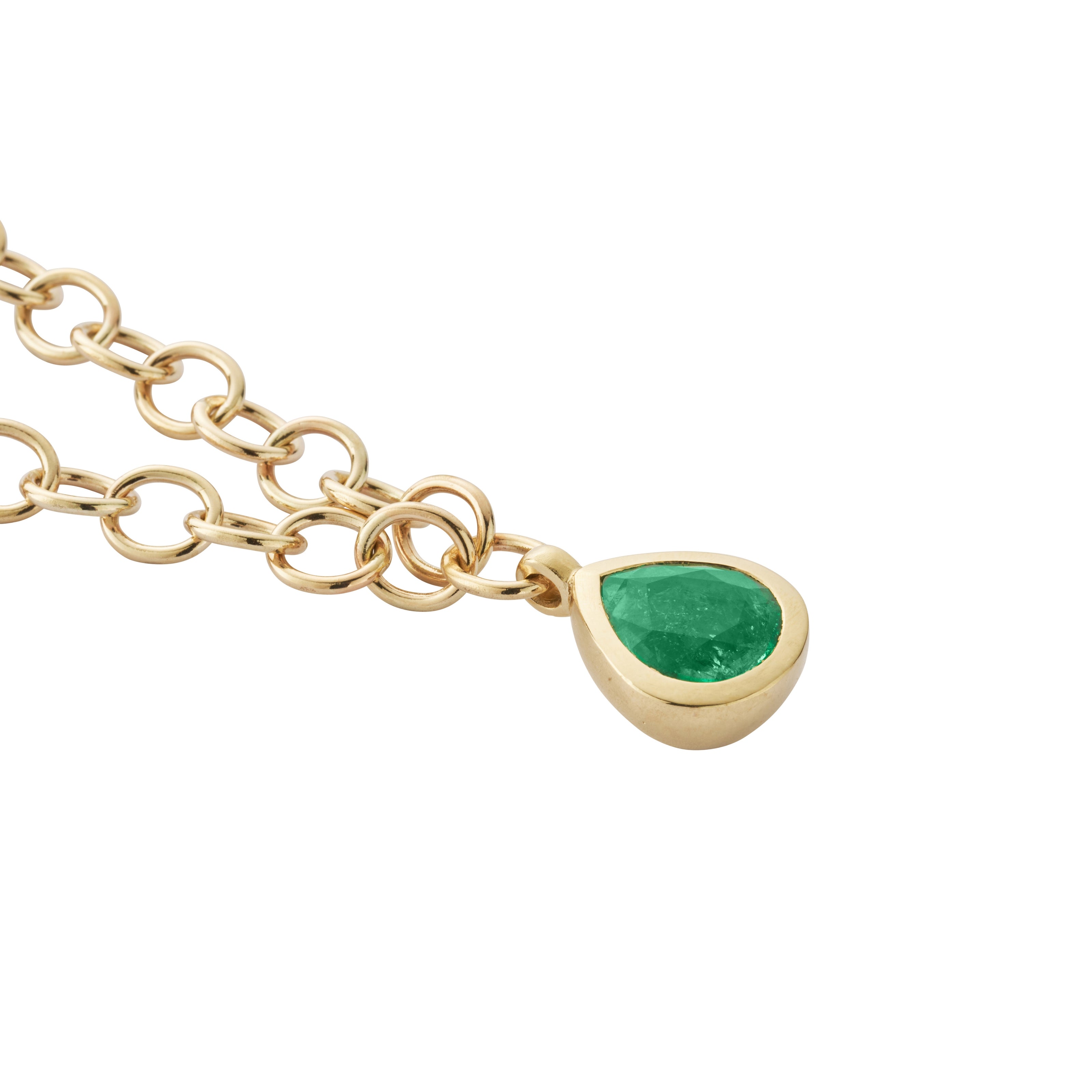 ELOWYNN Gold Pear Emerald Necklace