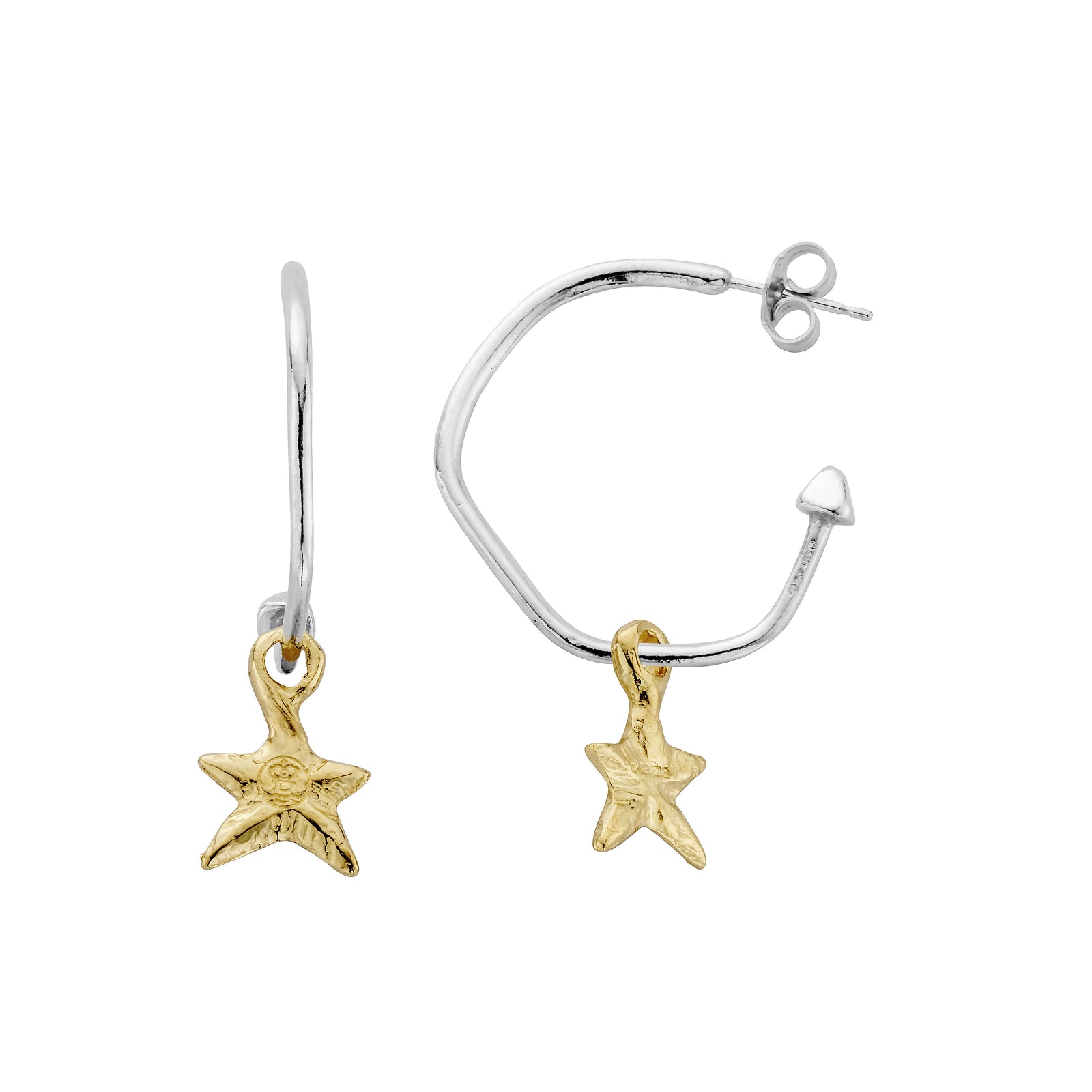 Silver Maxi Cupid Hoop Earrings