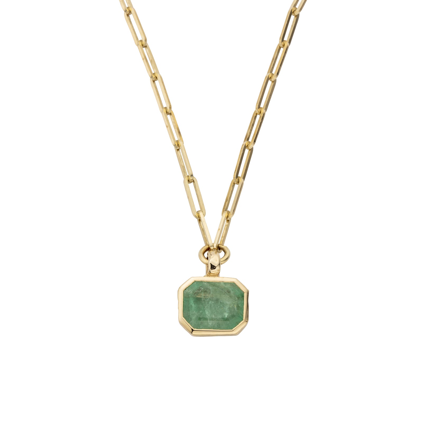 FILIS Gold Emerald Trace Chain Necklace