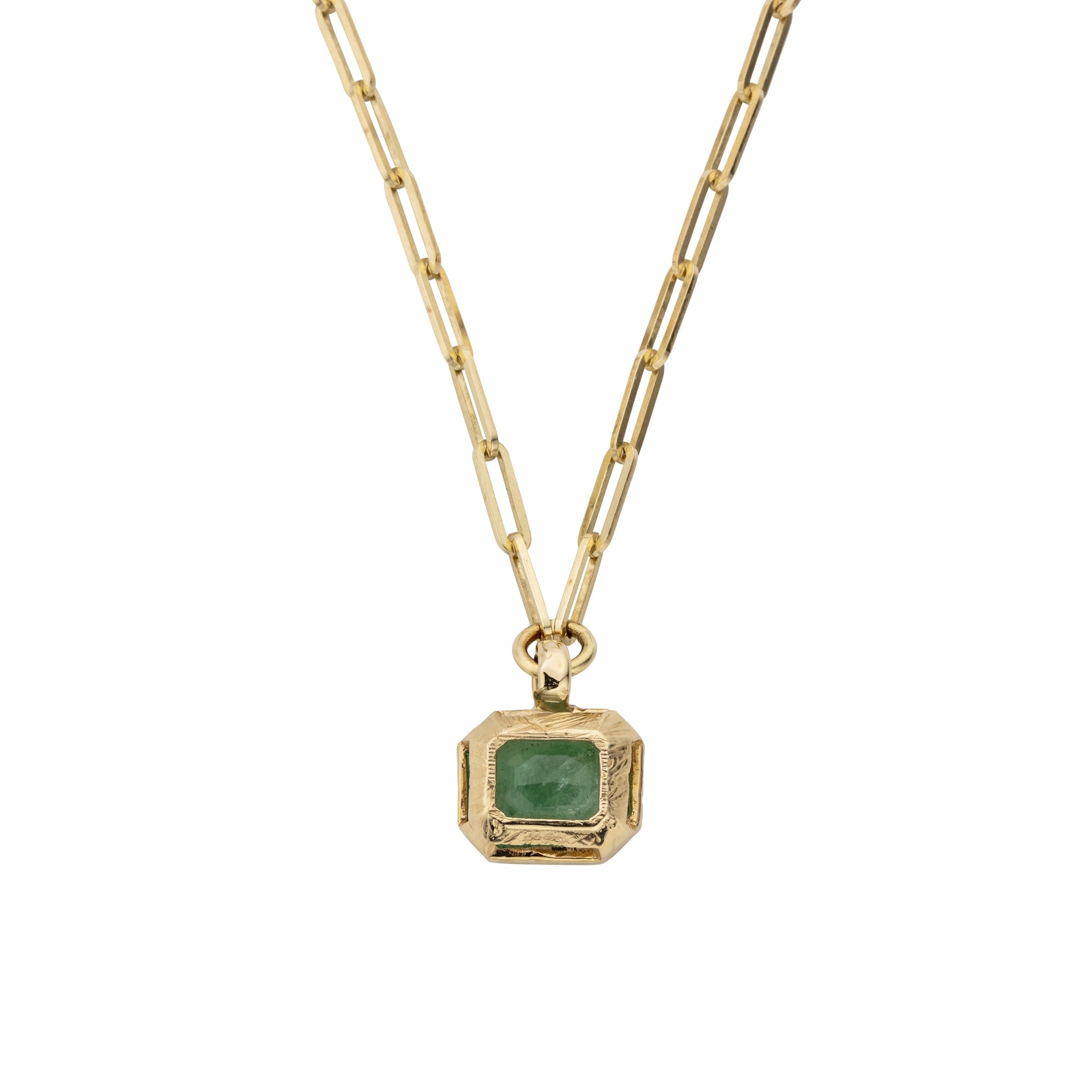 FILIS Gold Emerald Trace Chain Necklace