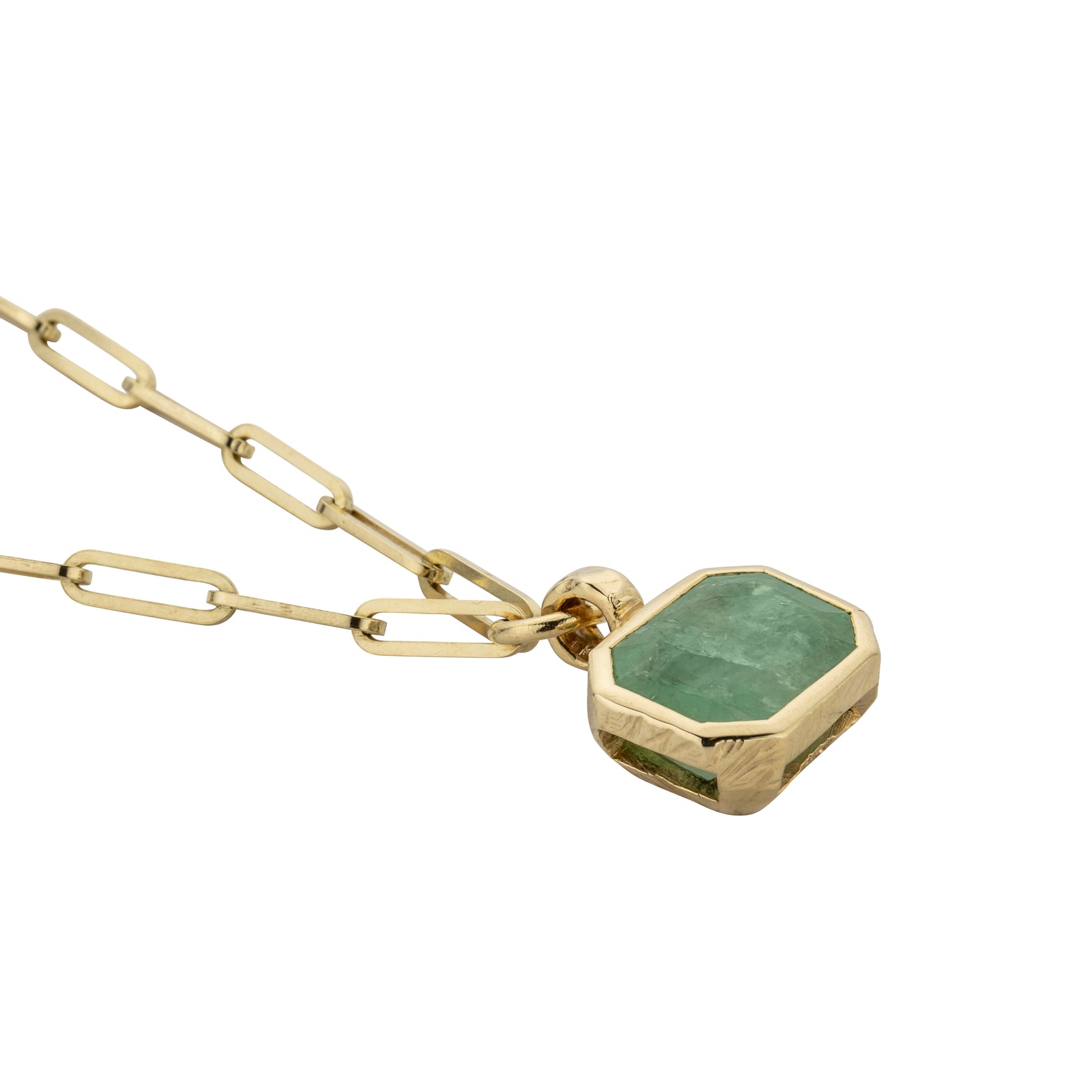 FILIS Gold Emerald Trace Chain Necklace
