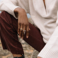 Silver Medium Feather Falling Ring