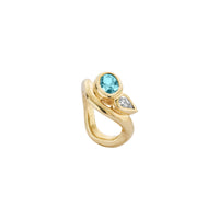 GALI Gold Zimbaqua Aquamarine & Diamond Ring