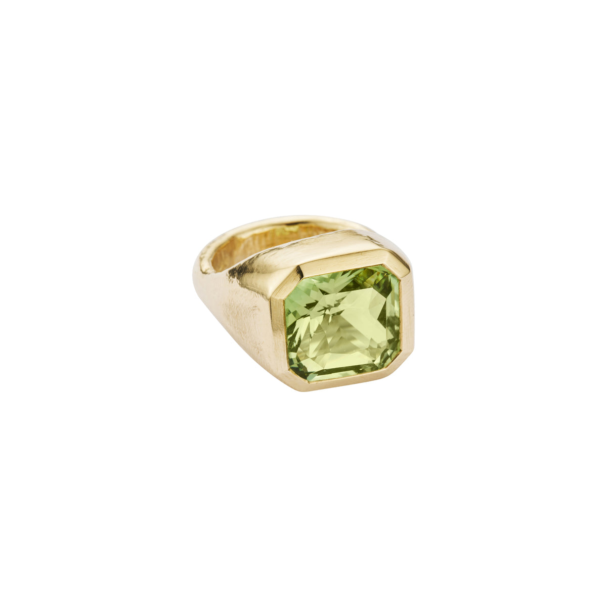 GOLDINE Gold Green Tourmaline Ring
