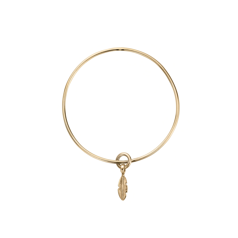 Gold Baby Feather Bangle