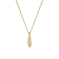 Gold Medium Feather Necklace