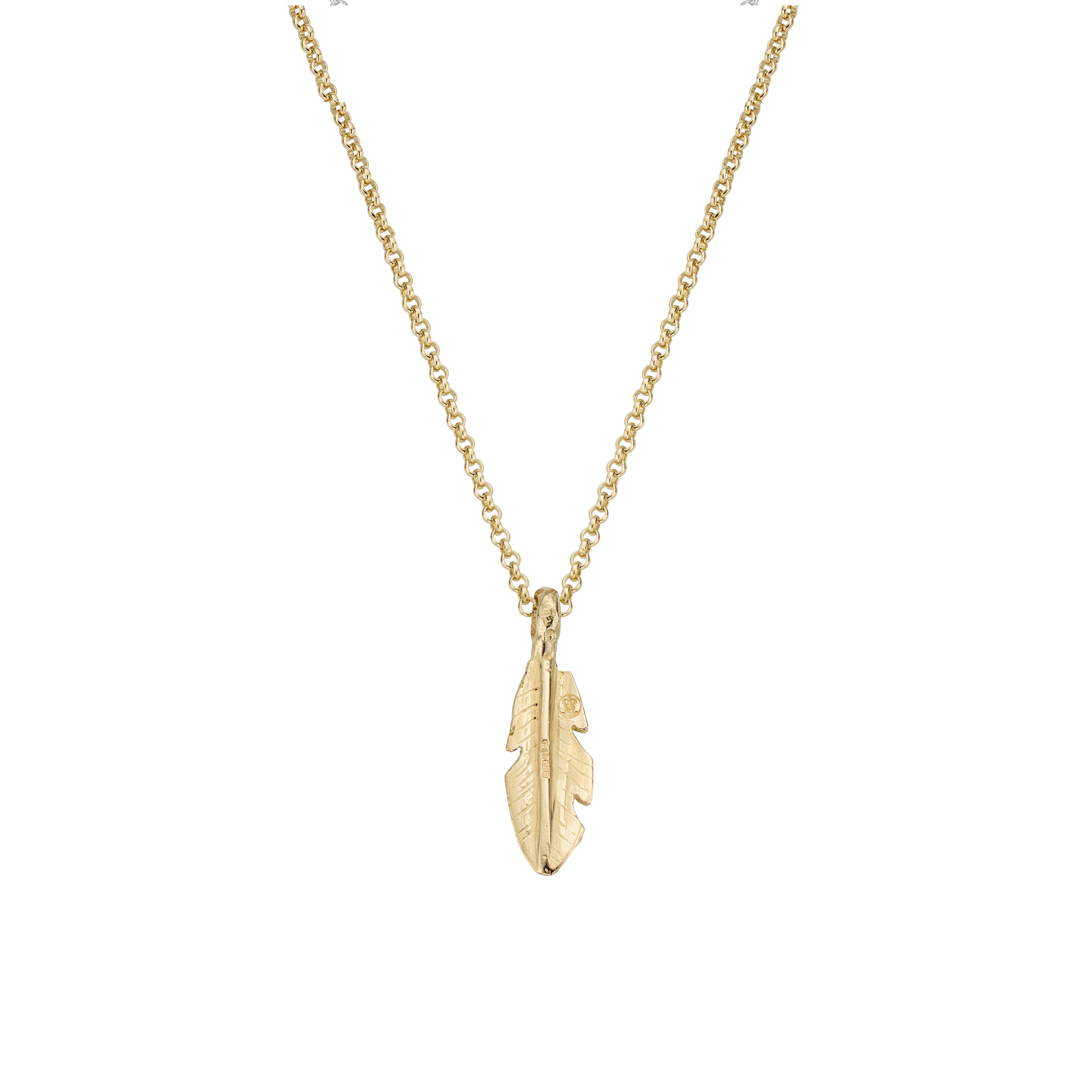 Gold Medium Feather Necklace