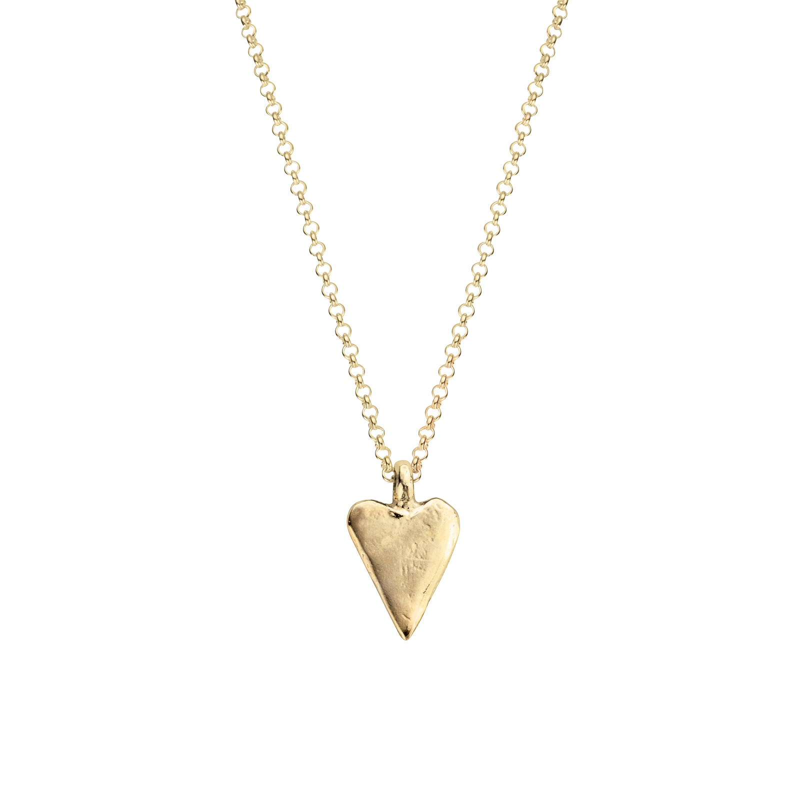 Gold Medium Heart Necklace with Paw Print