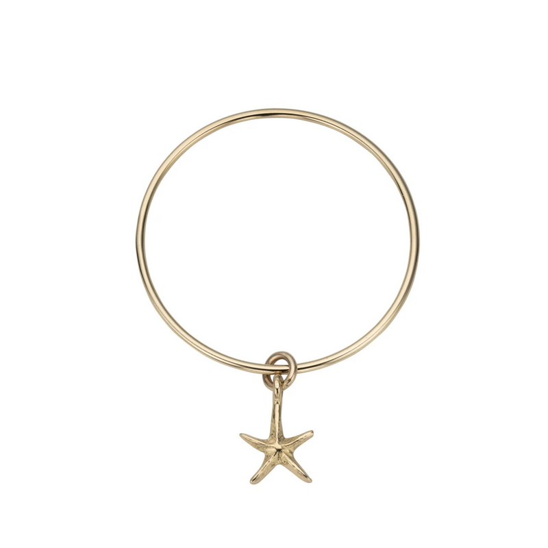 Gold Medium Starfish Bangle