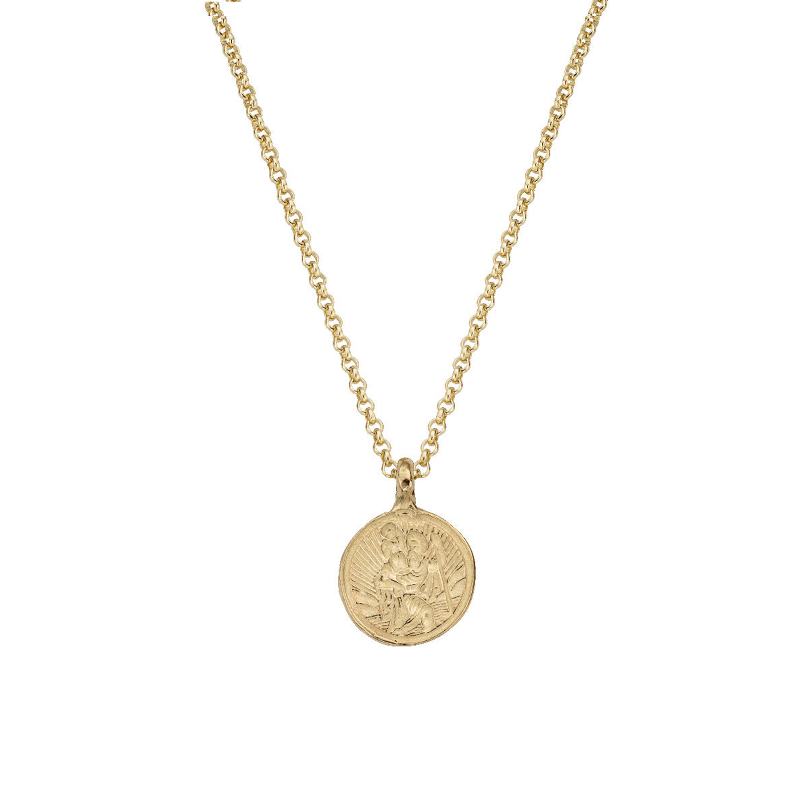 Gold Medium St Christopher Necklace