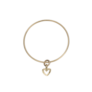 Gold Mini Open Heart Bangle