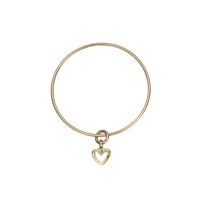 Gold Mini Open Heart Bangle