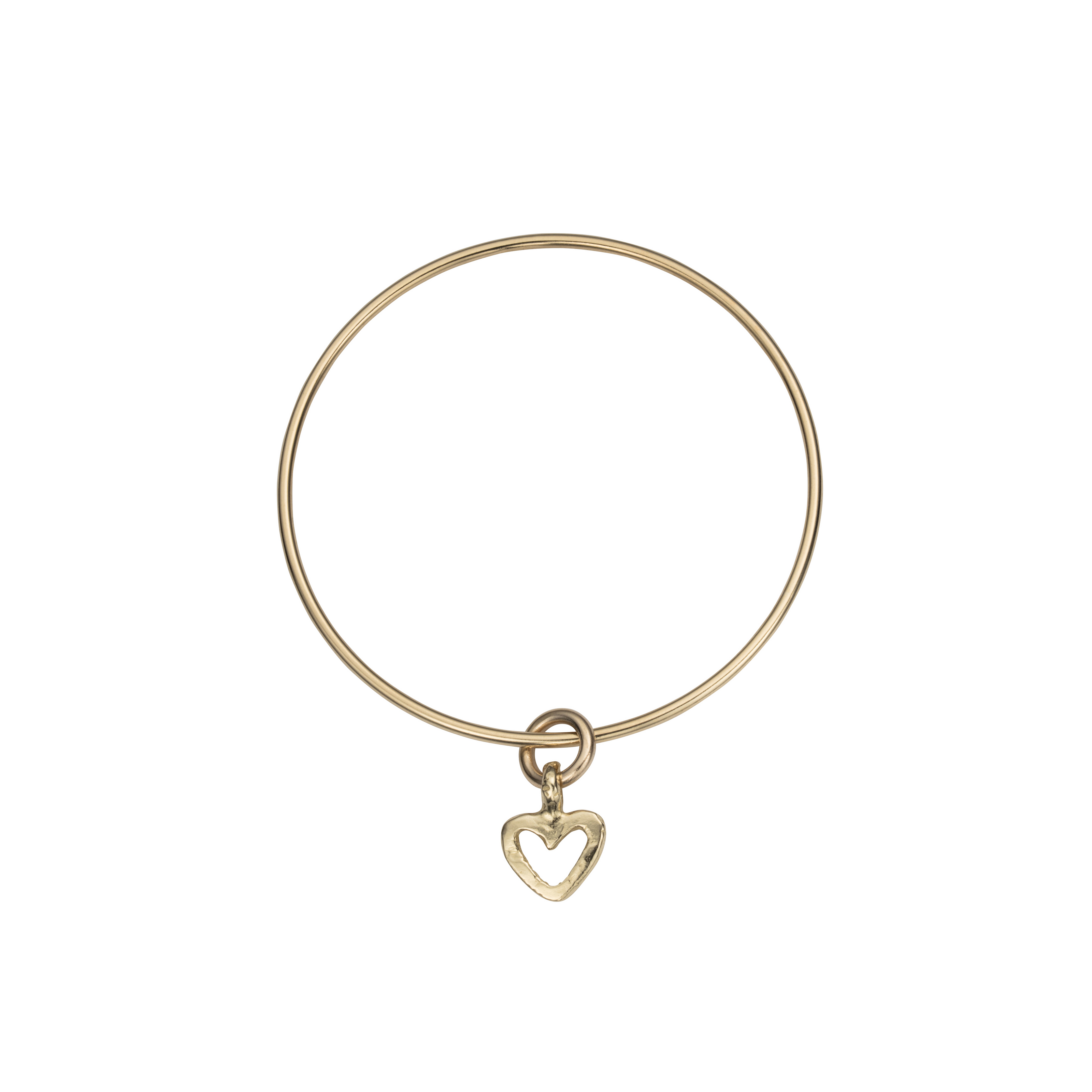 Gold Mini Open Heart Bangle