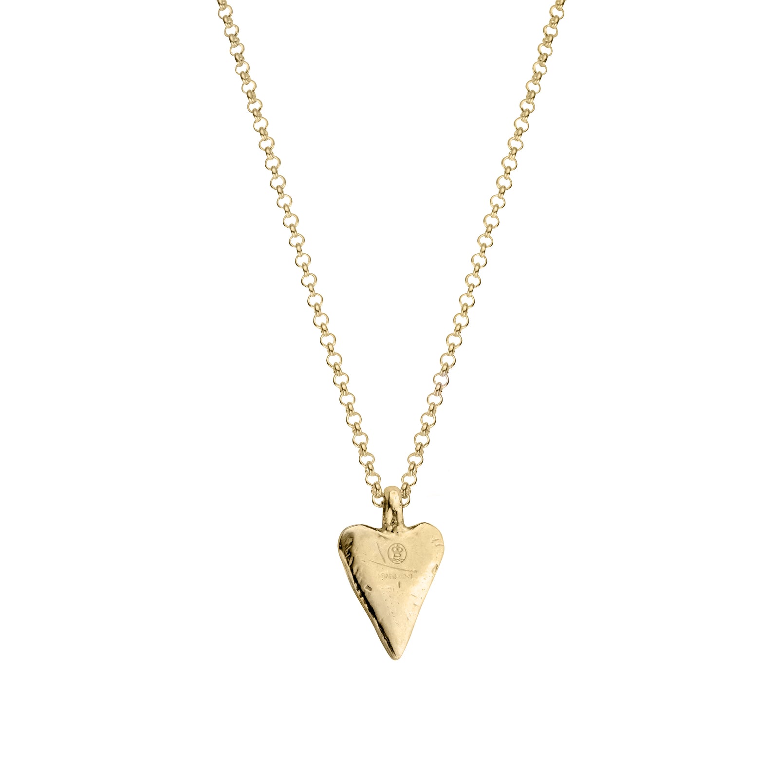 Gold Medium Heart Necklace with Paw Print