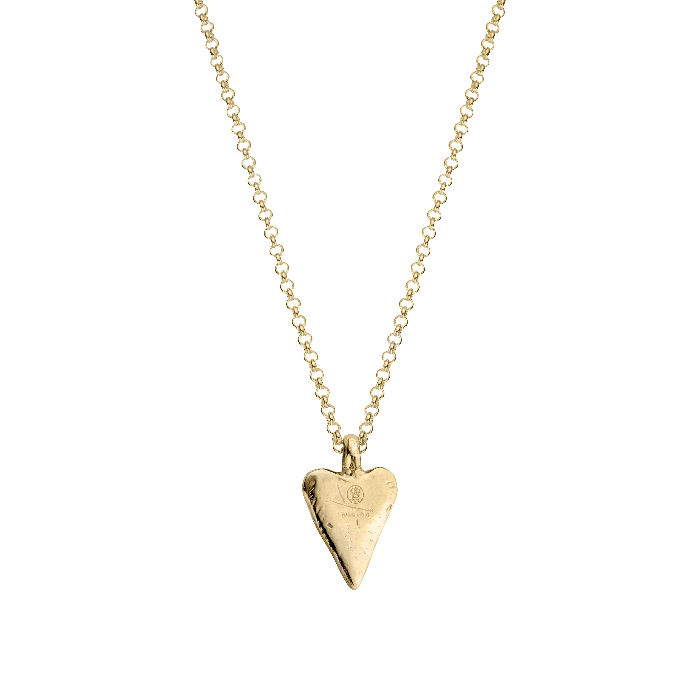 Gold Medium Heart Necklace with Paw Print