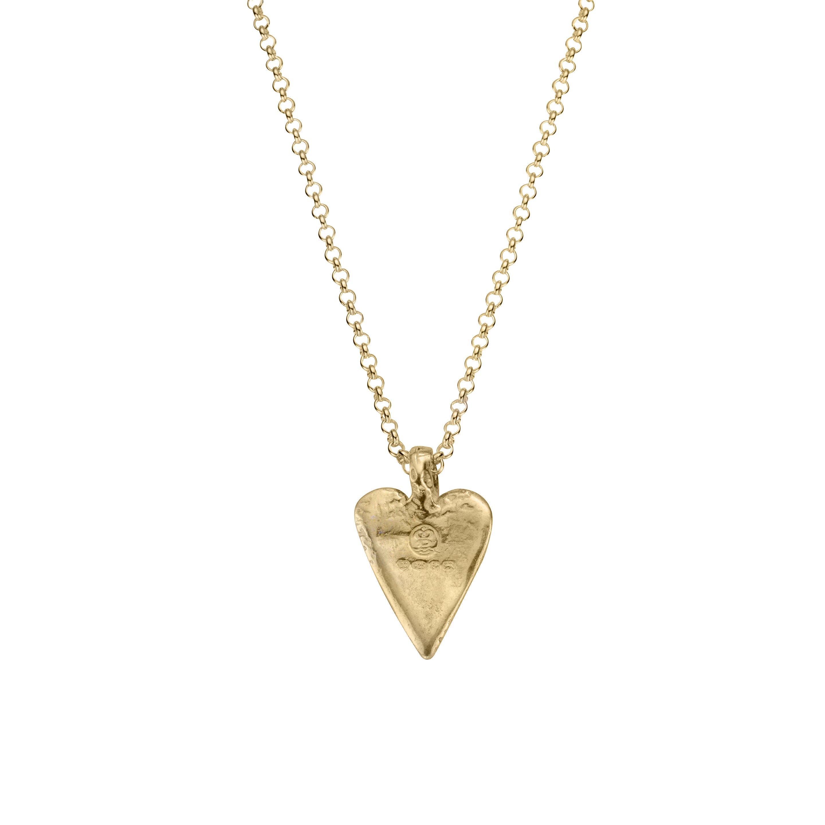 Gold Midi Heart Necklace with Paw Print