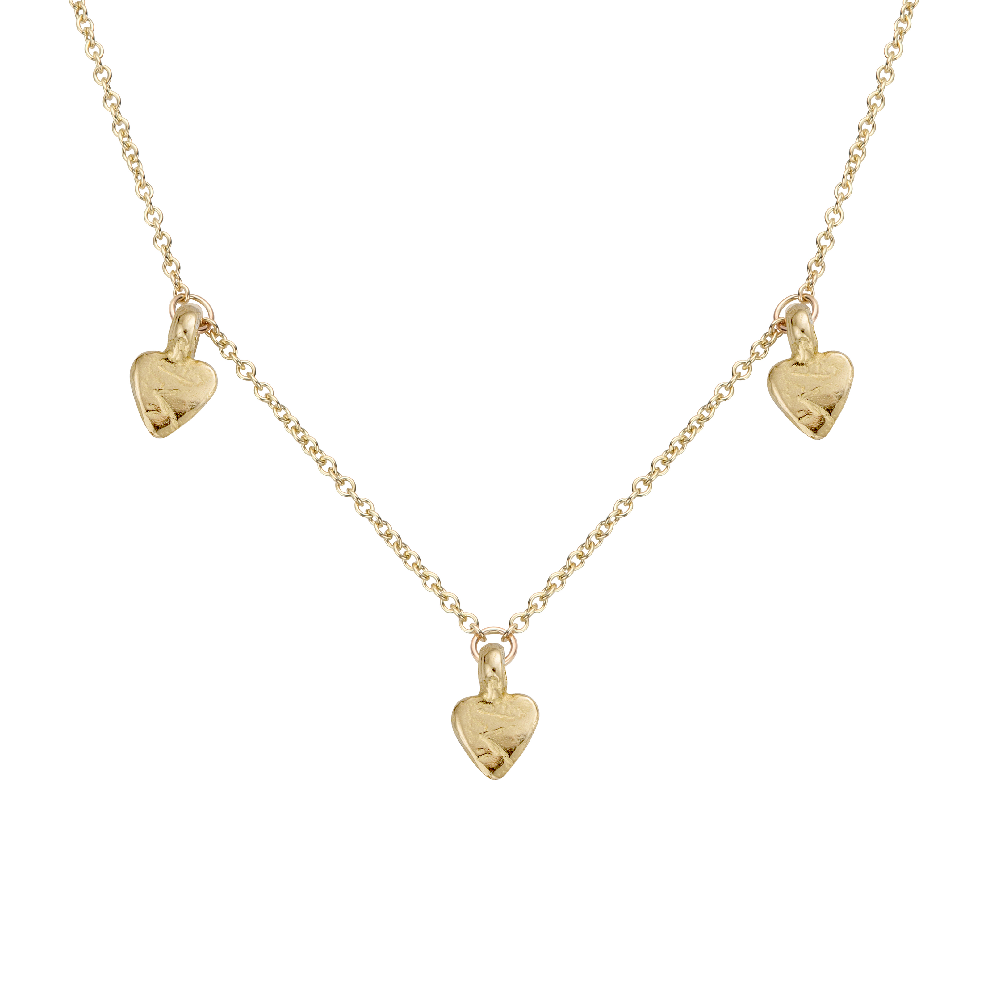 Gold Trio Baby Heart Necklace