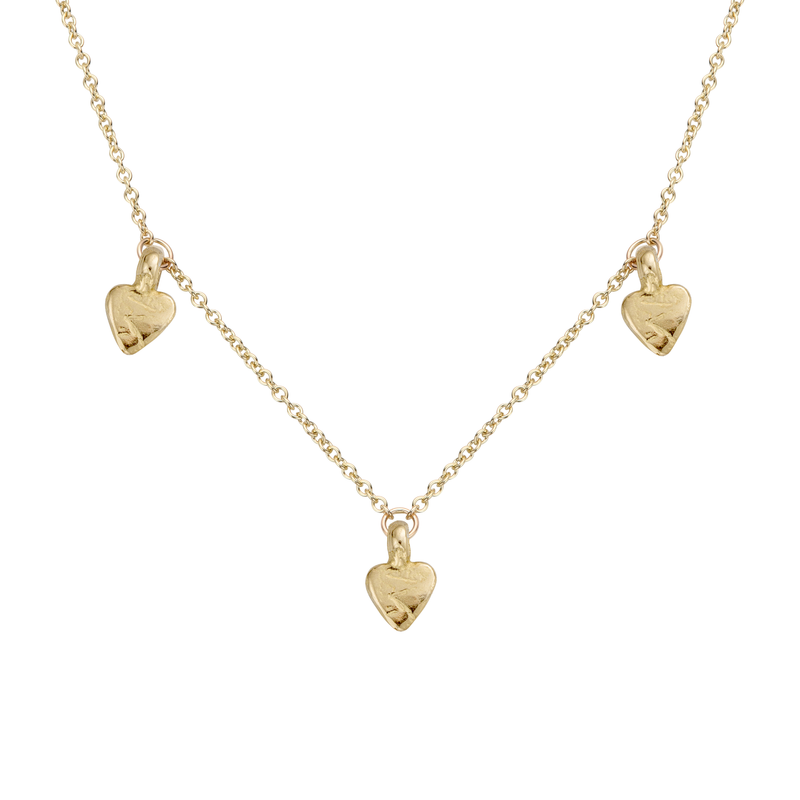 Gold Trio Baby Heart Necklace