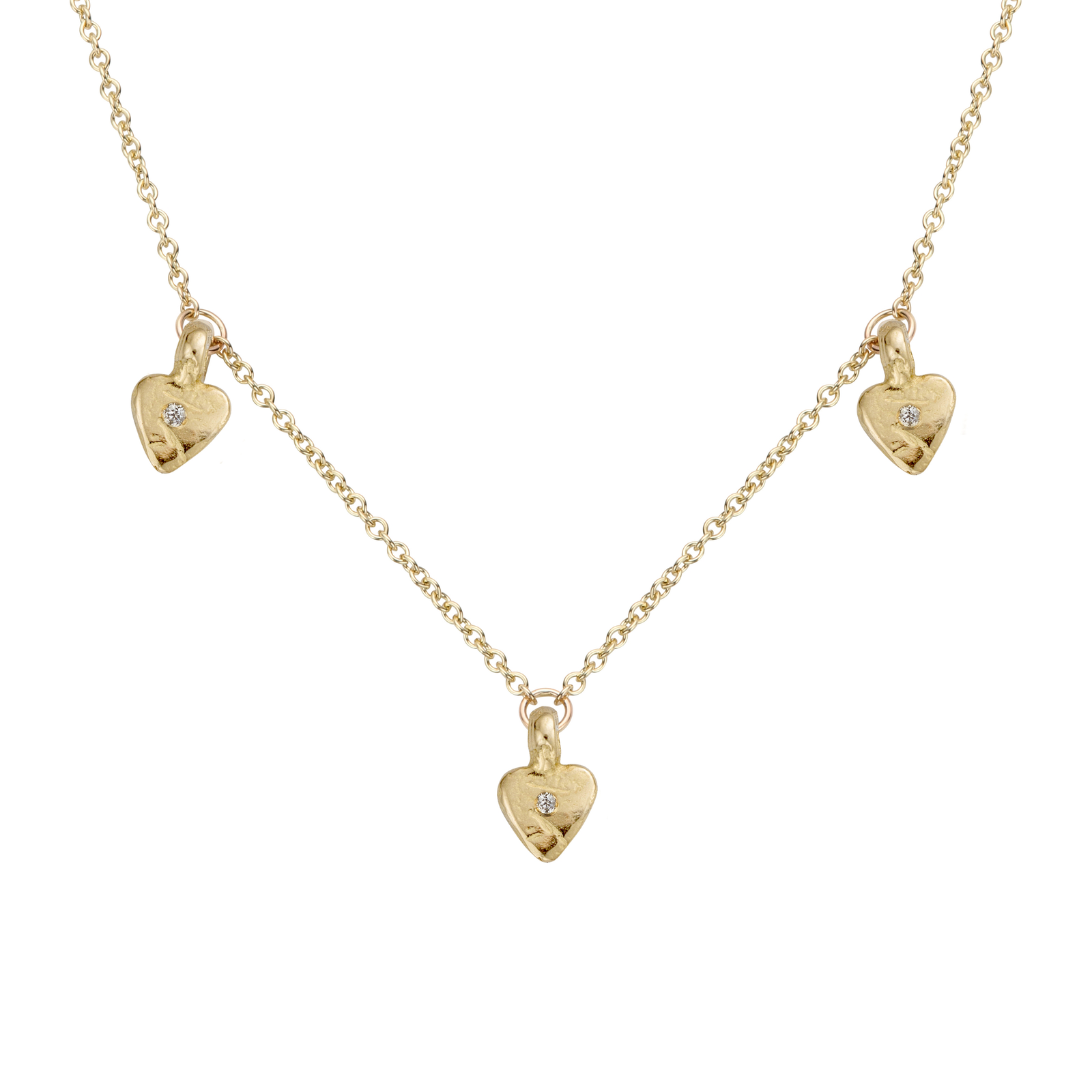 Gold Trio Baby Heart Necklace