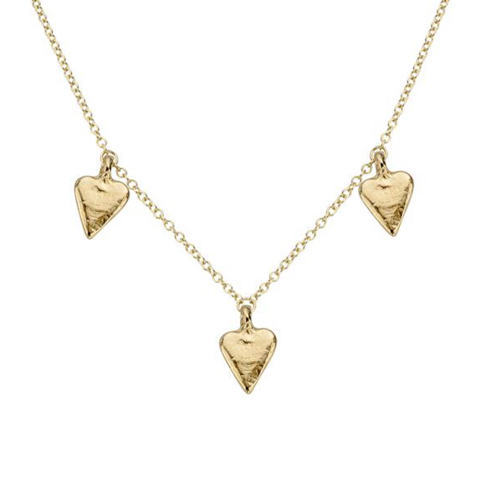 Gold Trio Mini Heart Necklace