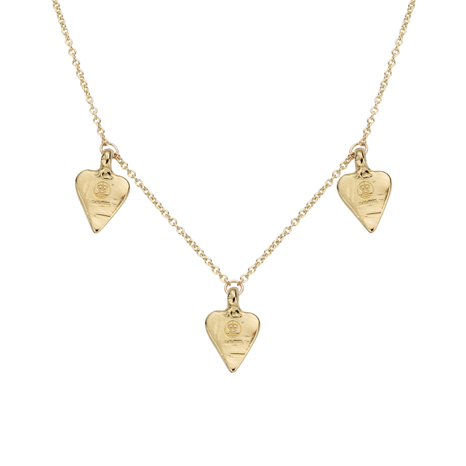 Gold Trio Mini Heart Necklace