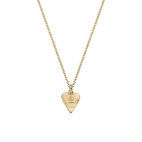 Gold Mini Heart Necklace with Paw Print