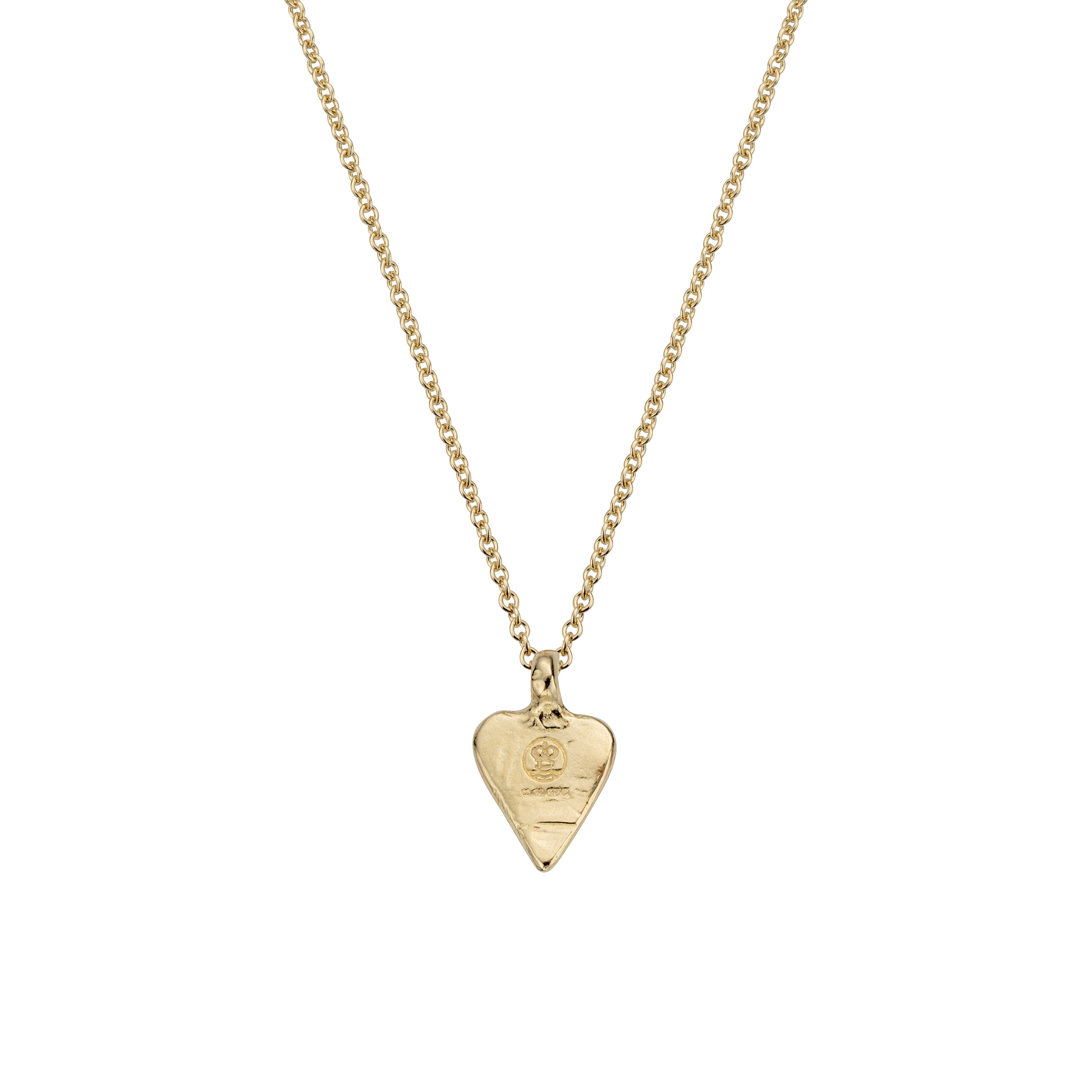 Gold Mini Heart Necklace with Paw Print