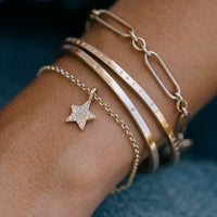 Gold Pavé Diamond Guiding Star Chain Bracelet