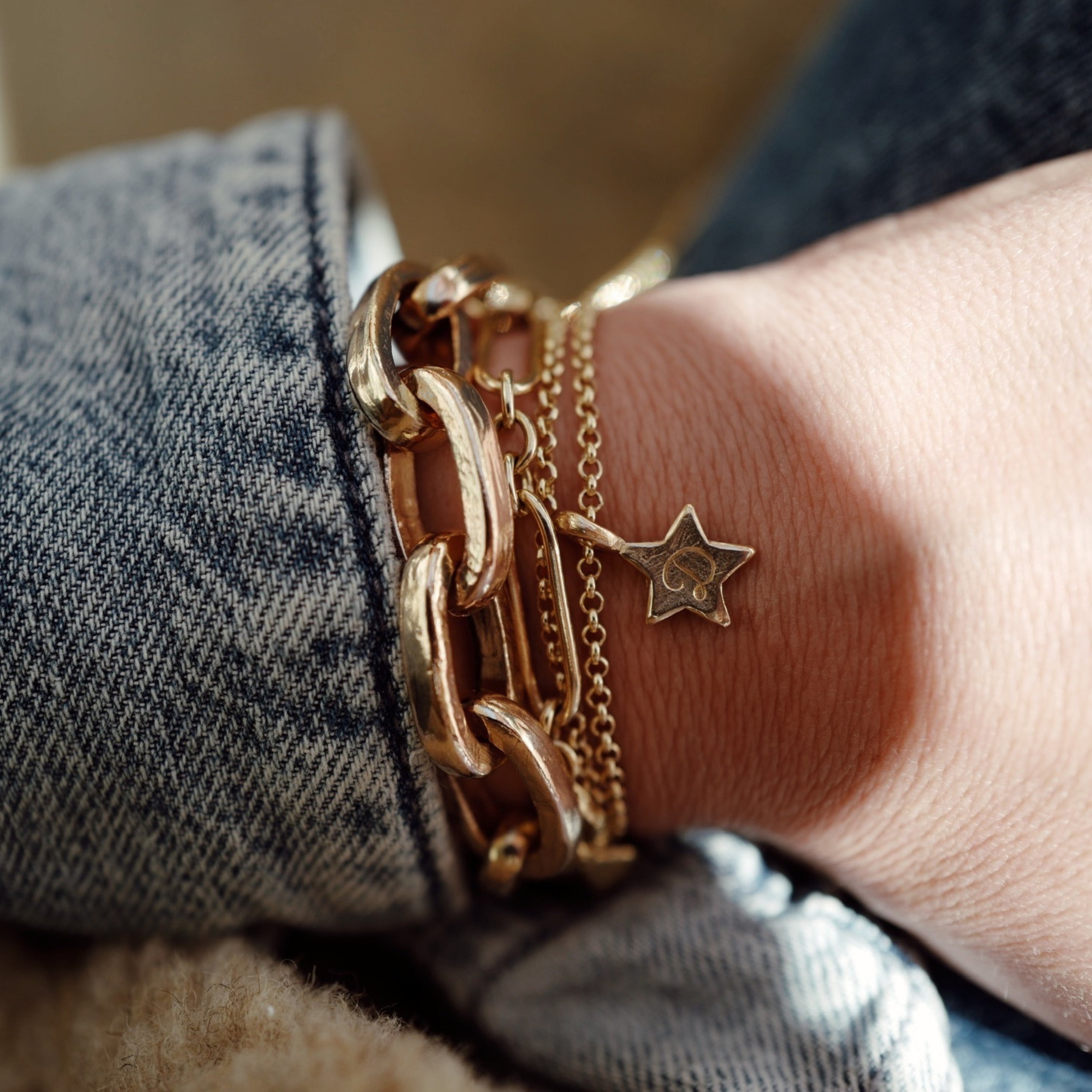 Gold Guiding Star Chain Bracelet