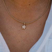 Gold Pavé Diamond Guiding Star Necklace