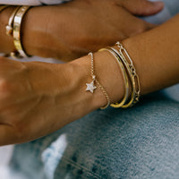 Gold Trio Diamond Guiding Star Chain Bracelet