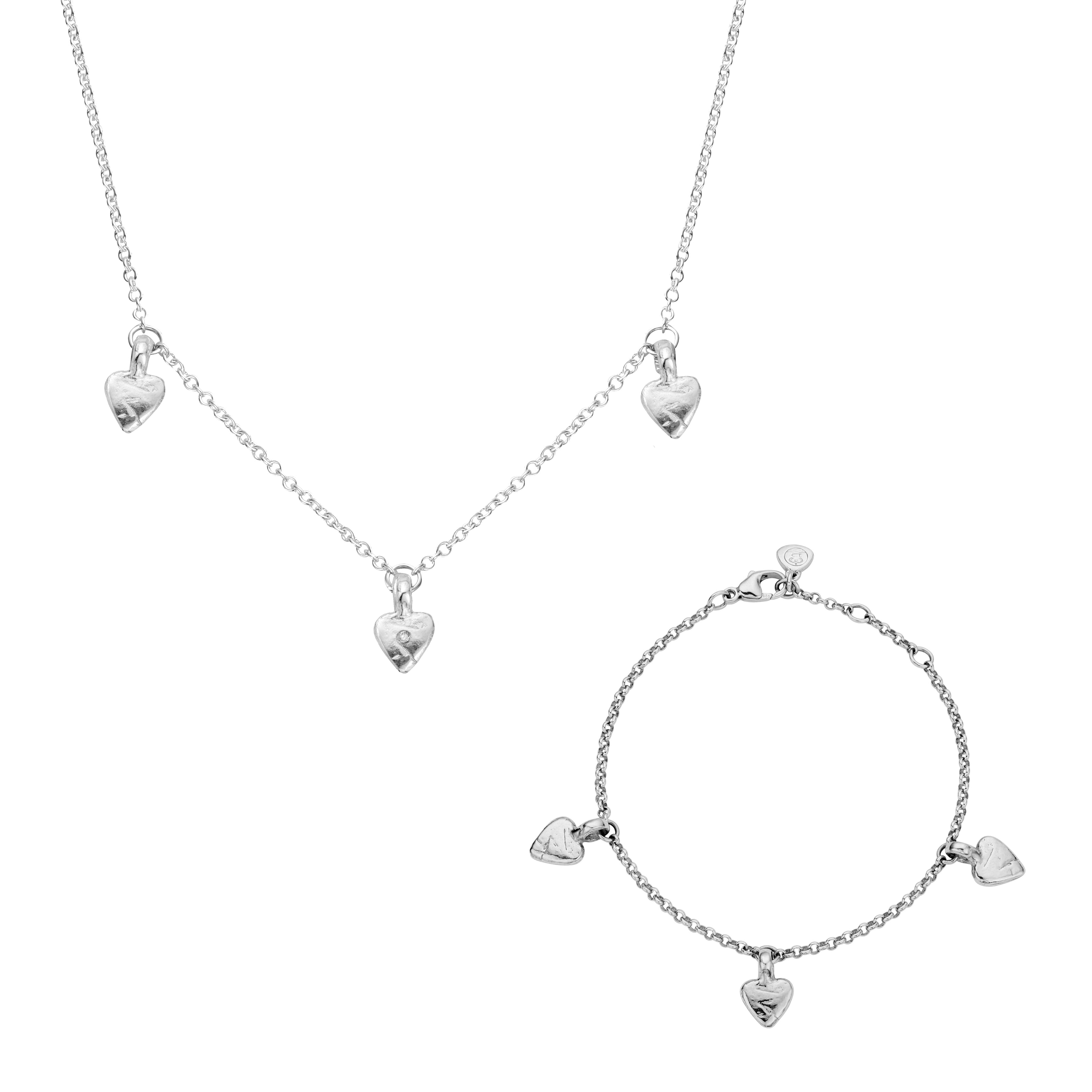 Silver Trio Baby Heart Gift Set
