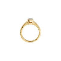 'The Heirloom' 9ct Gold Emerald 0.5ct Natural Diamond Bezel Engagement Ring