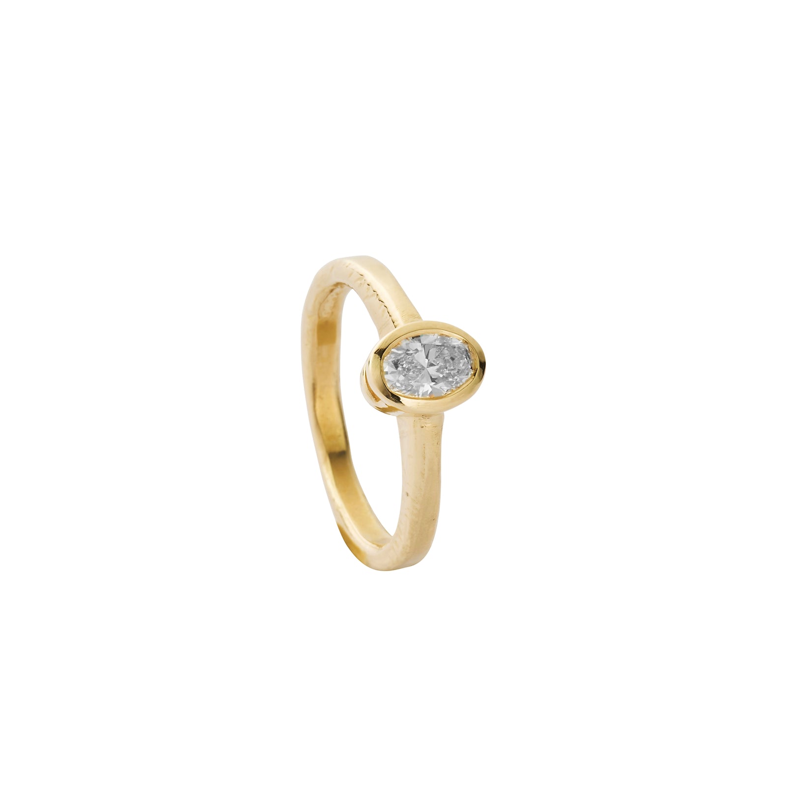 'The Story' 9ct Gold Oval 0.5ct Natural Diamond Bezel Engagement Ring