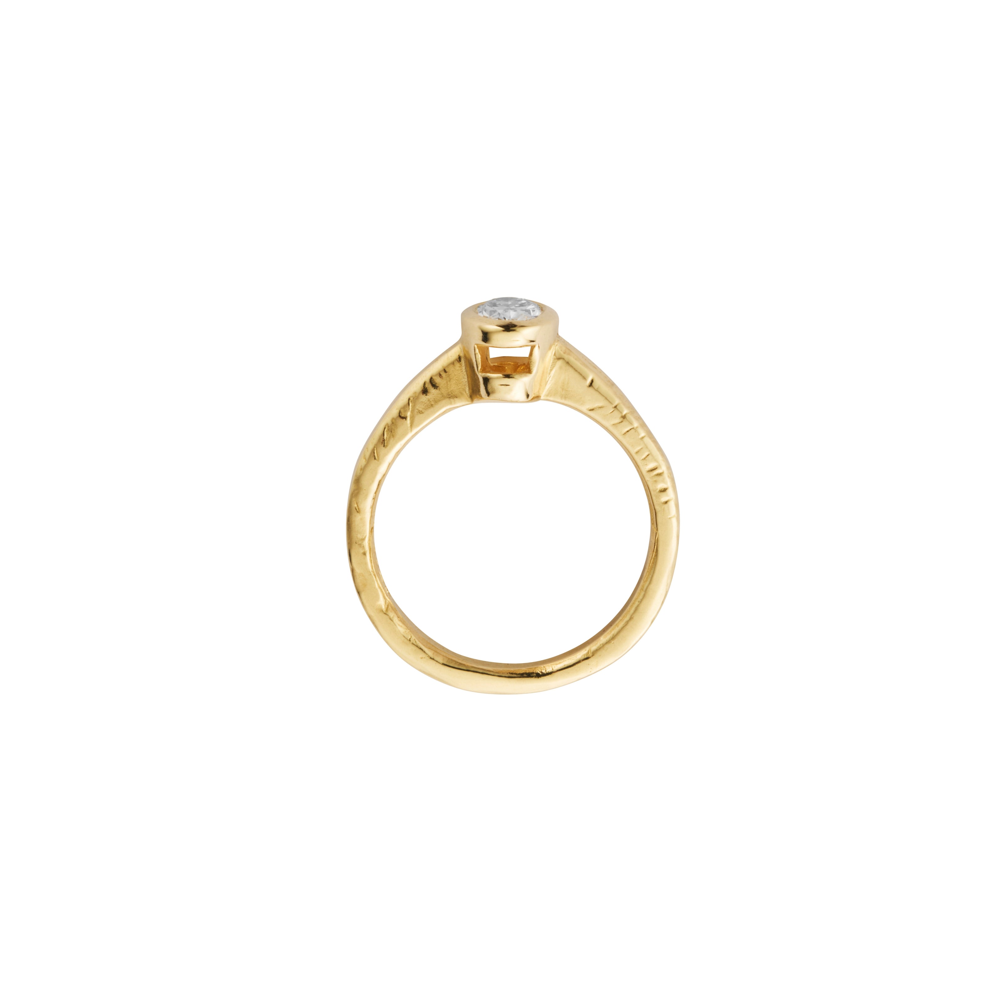 'The Story' 9ct Gold Oval 0.5ct Natural Diamond Bezel Engagement Ring
