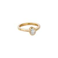 'The Story' 9ct Gold Oval 0.5ct Natural Diamond Bezel Engagement Ring