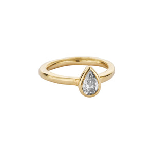 Bespoke Gold 0.5ct Pear Rubset Engagement Ring